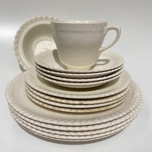 DINNERWARE, Vintage Cream Farmhouse